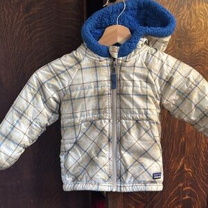 Patagonia Beige and Blue Plaid Jacket